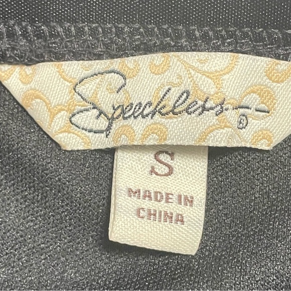 Speechless Women’s Halter Dress Black Feather Print Knee Pleated size S - Picture 12 of 14